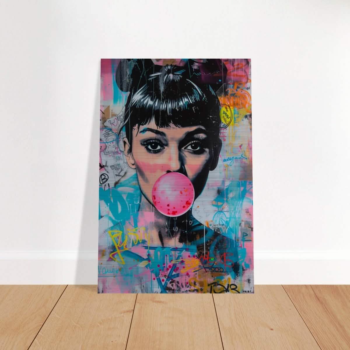 Da Vinci Pop Art Wall art print | Audrey Hepburn - Brushed Aluminum Print - 40x60 cm / 16x24″ -