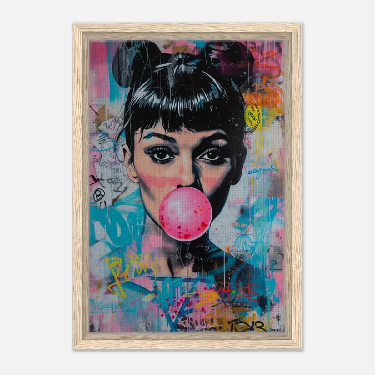 Da Vinci Pop Art Wall art print | Audrey Hepburn - Framed Canvas - 30x45 cm / 12x18″ - Wood frame