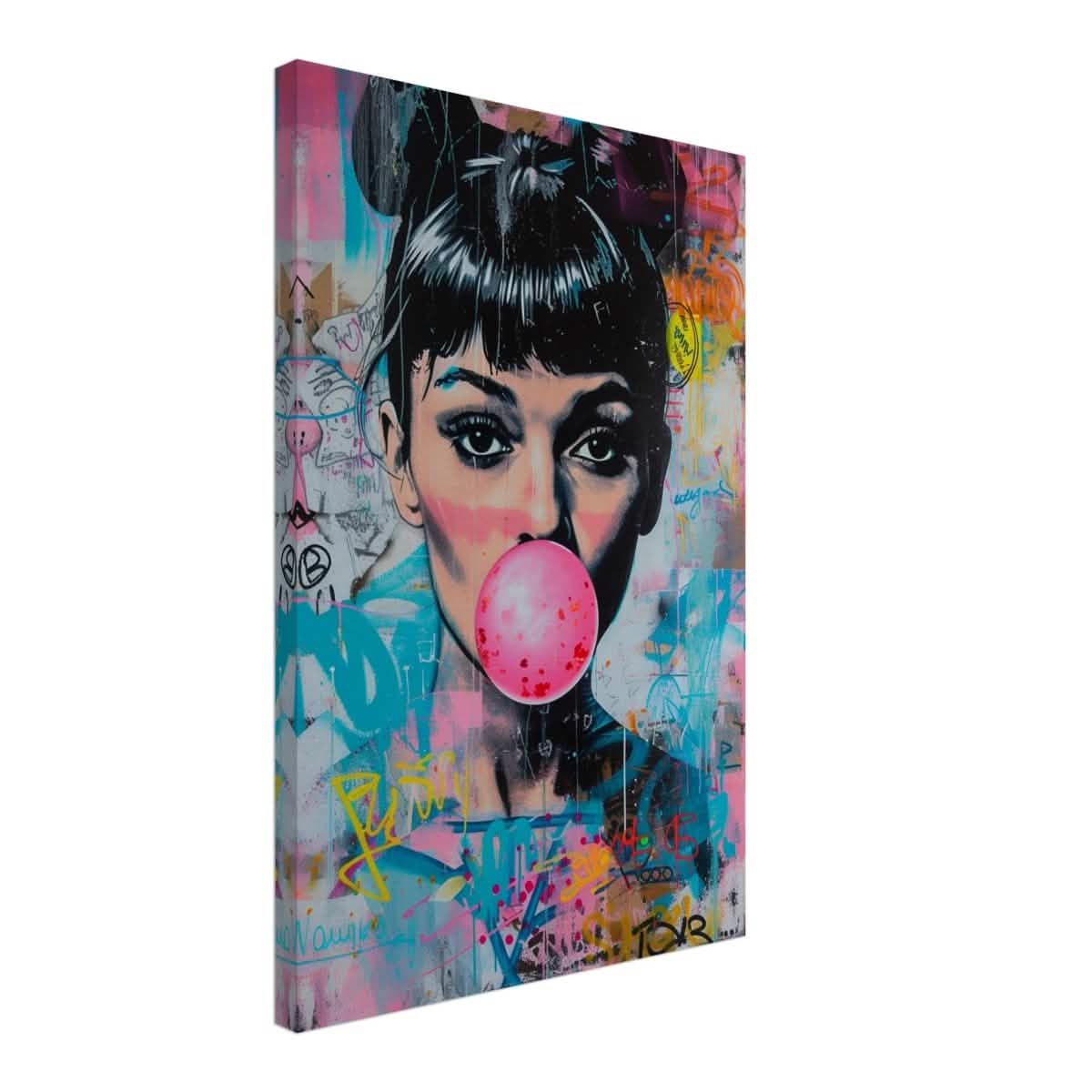 Da Vinci Pop Art Wall art print | Audrey Hepburn - Canvas - 40x60 cm / 16x24″ -