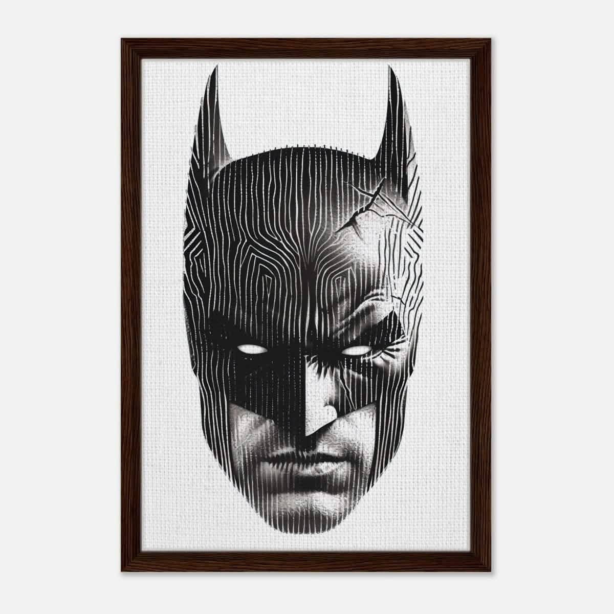Da Vinci Pop Art Wall art print | Batman - Framed Canvas - 40x60 cm / 16x24″ - Dark wood frame