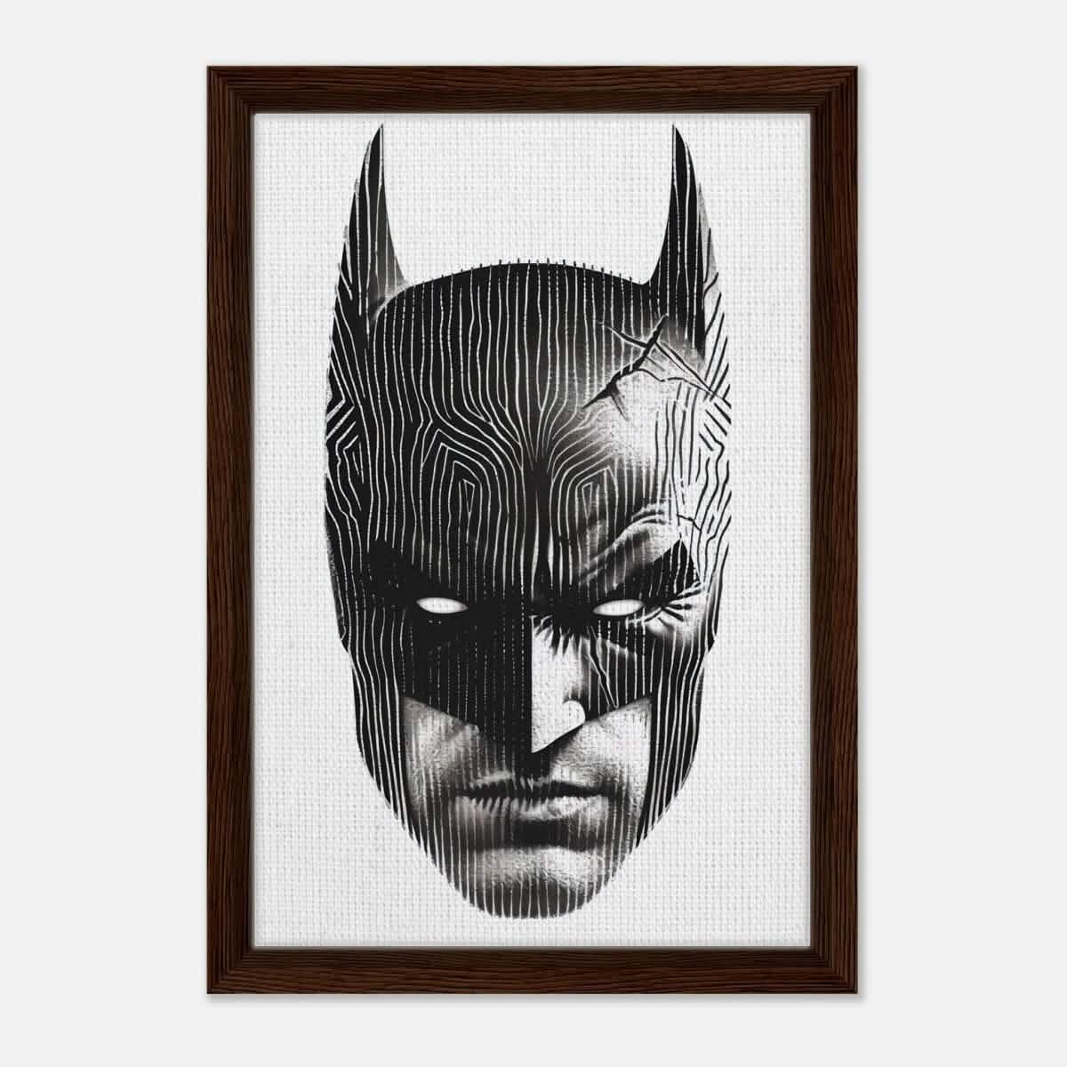 Da Vinci Pop Art Wall art print | Batman - Framed Canvas - 30x45 cm / 12x18″ - Dark wood frame