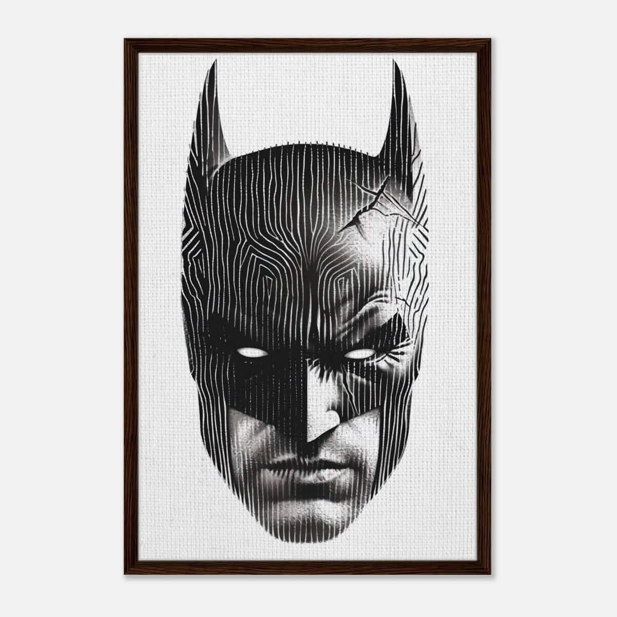 Da Vinci Pop Art Wall art print | Batman - Framed Canvas - 60x90 cm / 24x36″ - Dark wood frame