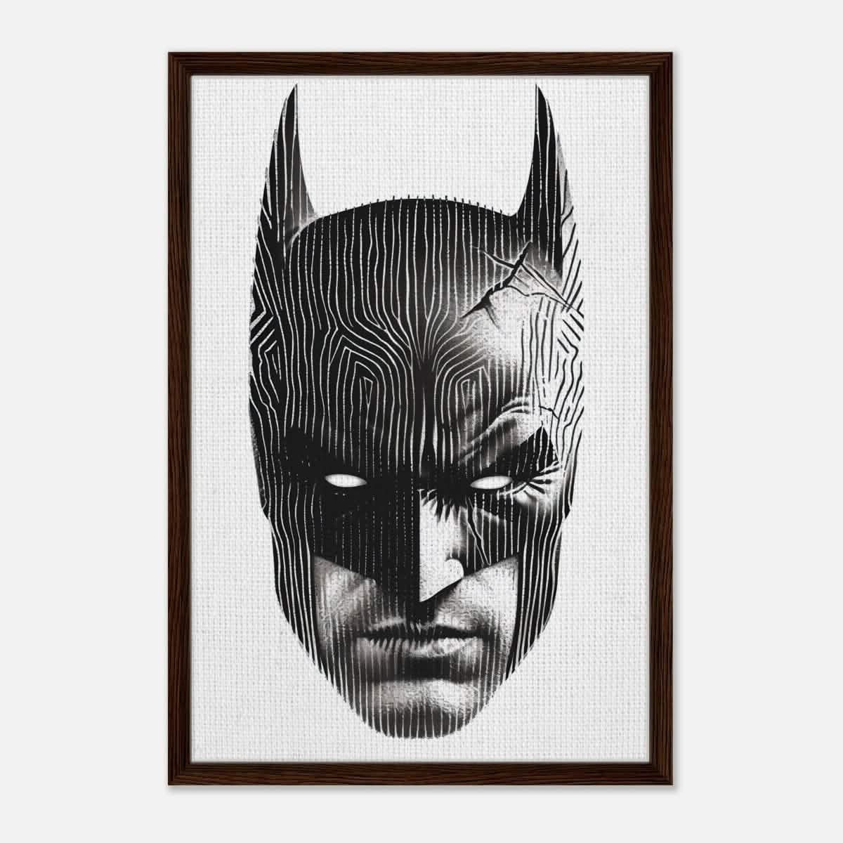 Da Vinci Pop Art Wall art print | Batman - Framed Canvas - 50x75 cm / 20x30″ - Dark wood frame