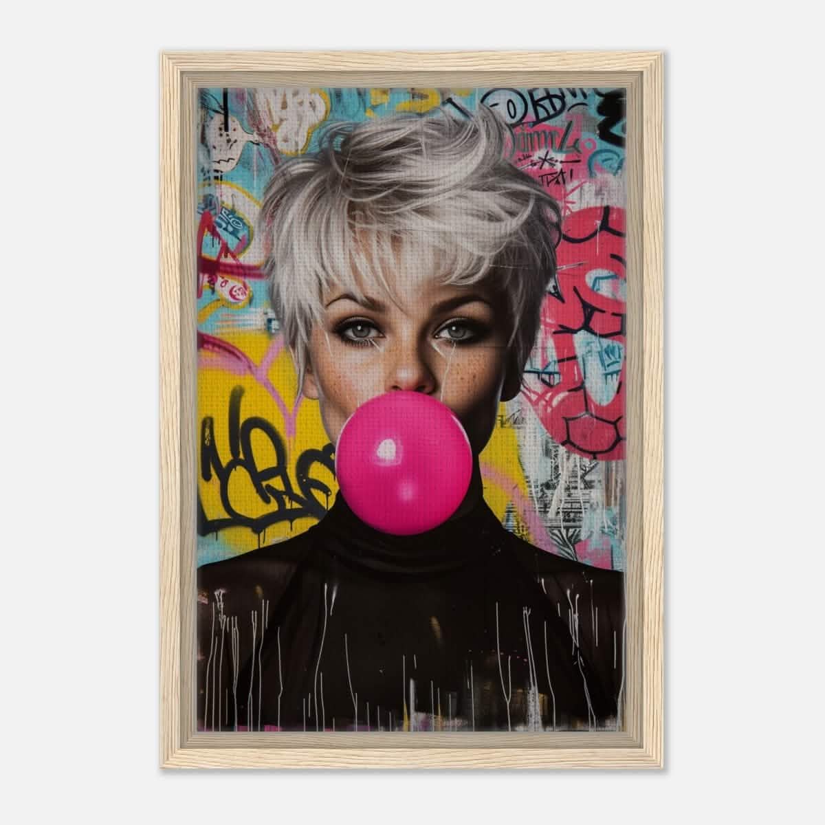 Da Vinci Pop Art Wall art print | Brigitte Bardot - Framed Canvas - 30x45 cm / 12x18″ - Wood frame