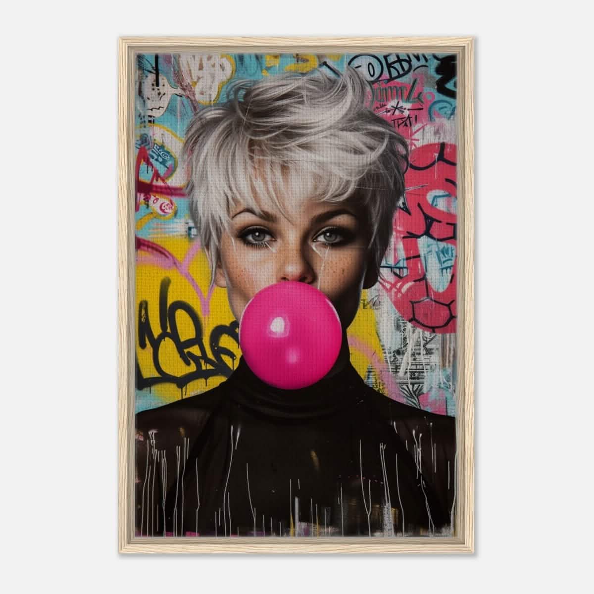 Da Vinci Pop Art Wall art print | Brigitte Bardot - Framed Canvas - 50x75 cm / 20x30″ - Wood frame