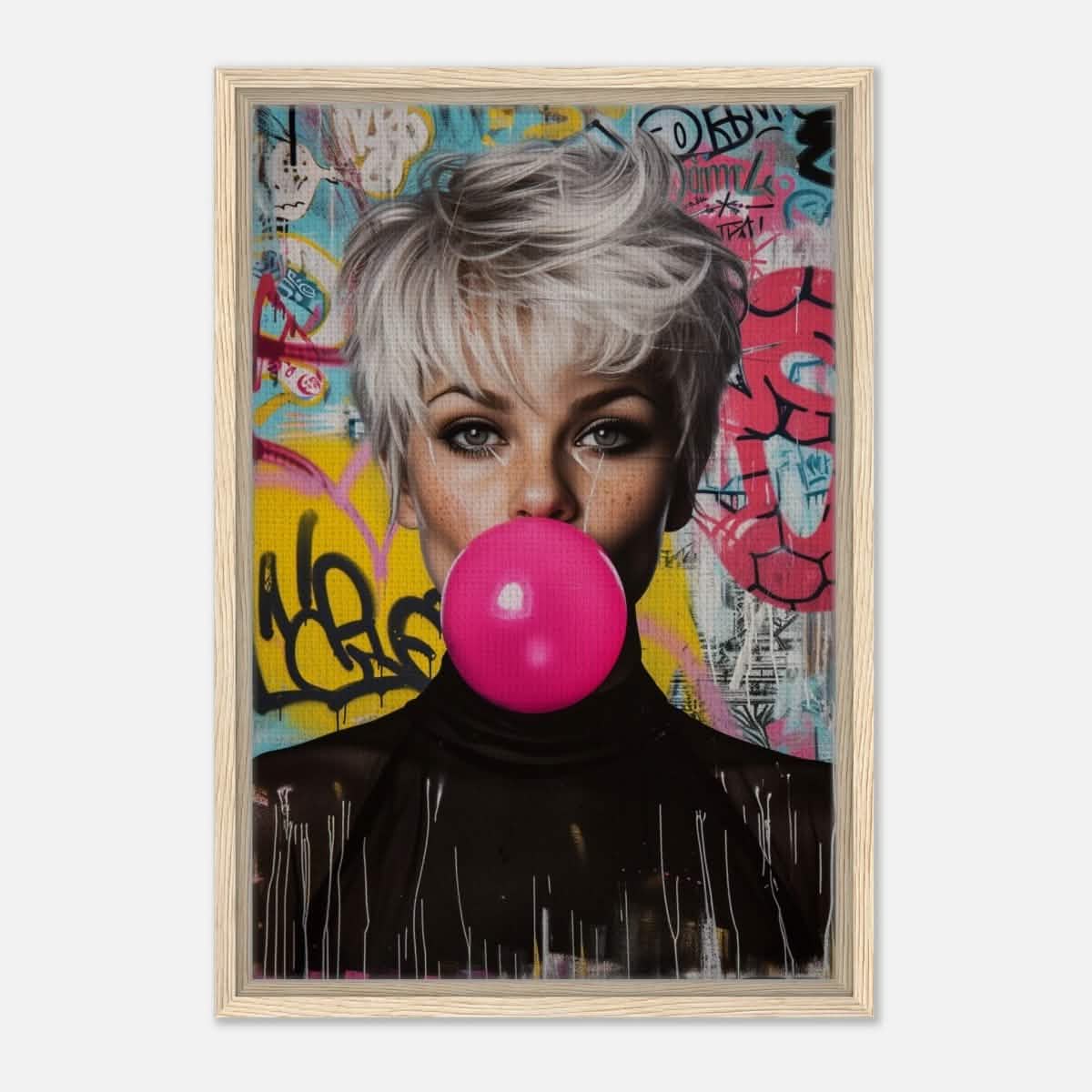 Da Vinci Pop Art Wall art print | Brigitte Bardot - Framed Canvas - 40x60 cm / 16x24″ - Wood frame