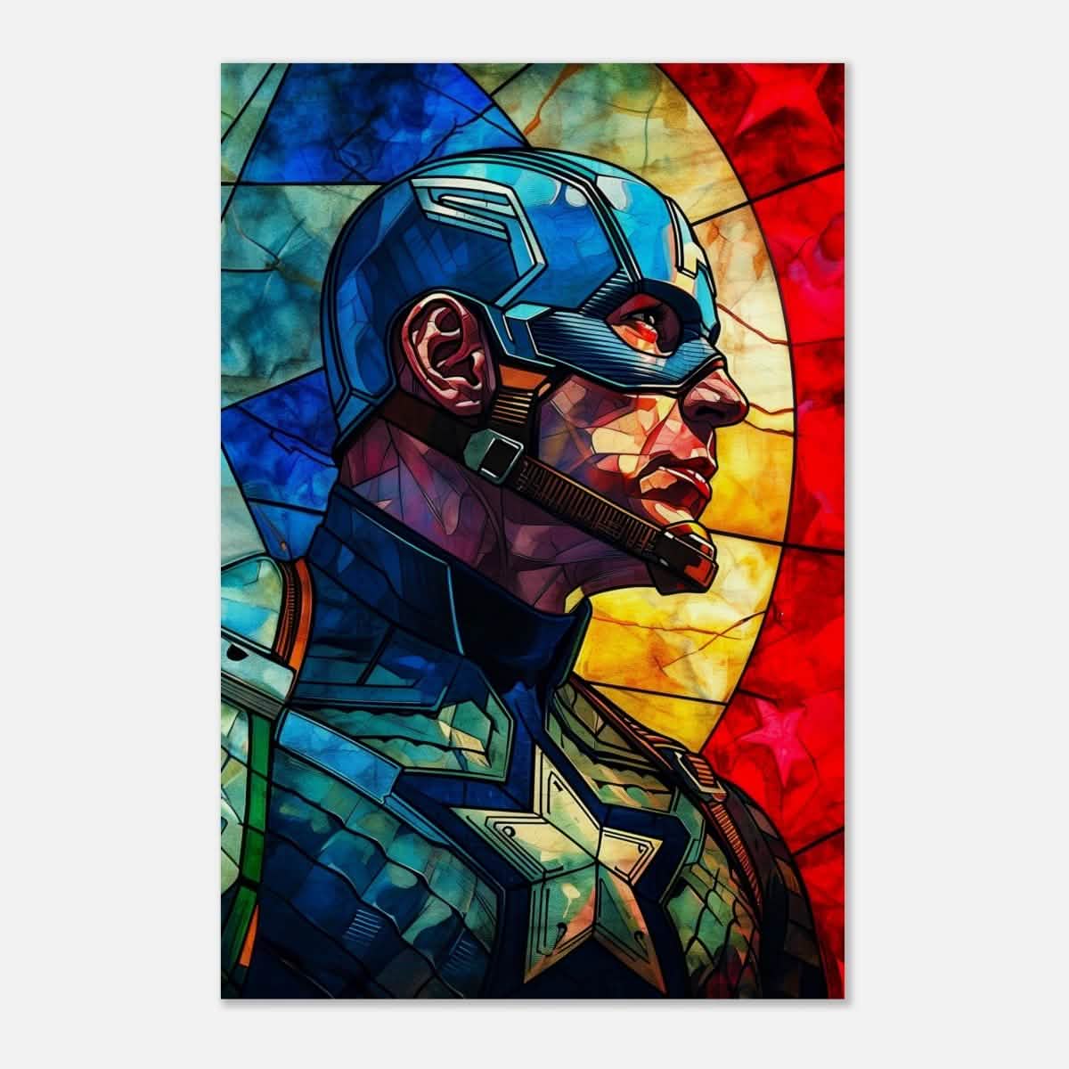 Da Vinci Pop Art Wall art Print | Captain America | Avengers - Wood Prints - 40x60 cm / 16x24″ -