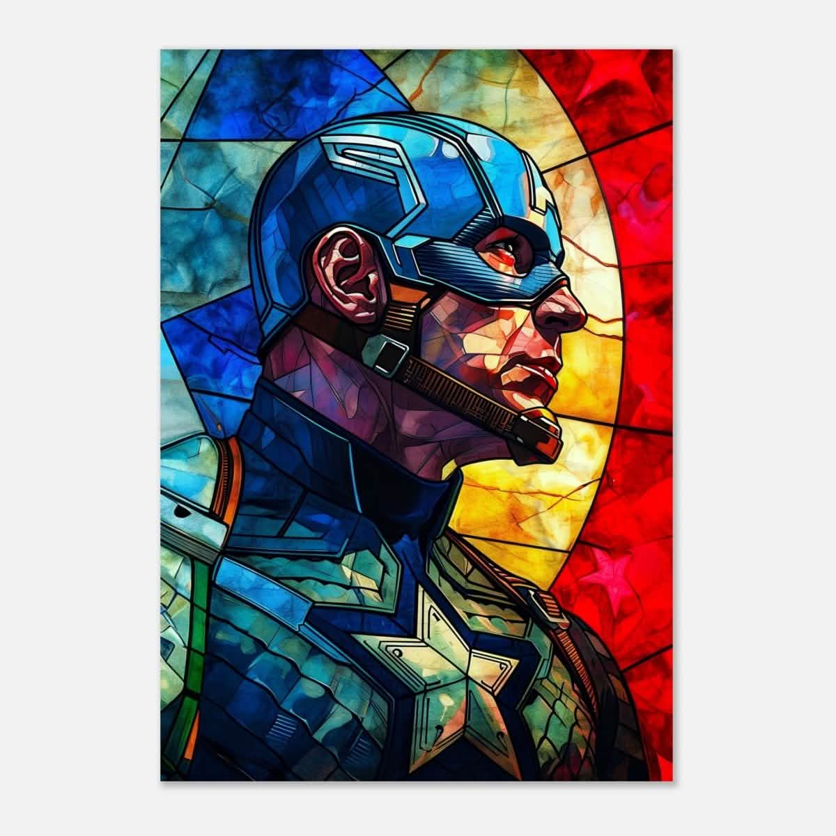 Da Vinci Pop Art Wall art Print | Captain America | Avengers - Aluminum Print - 70x100 cm / 28x40″ -