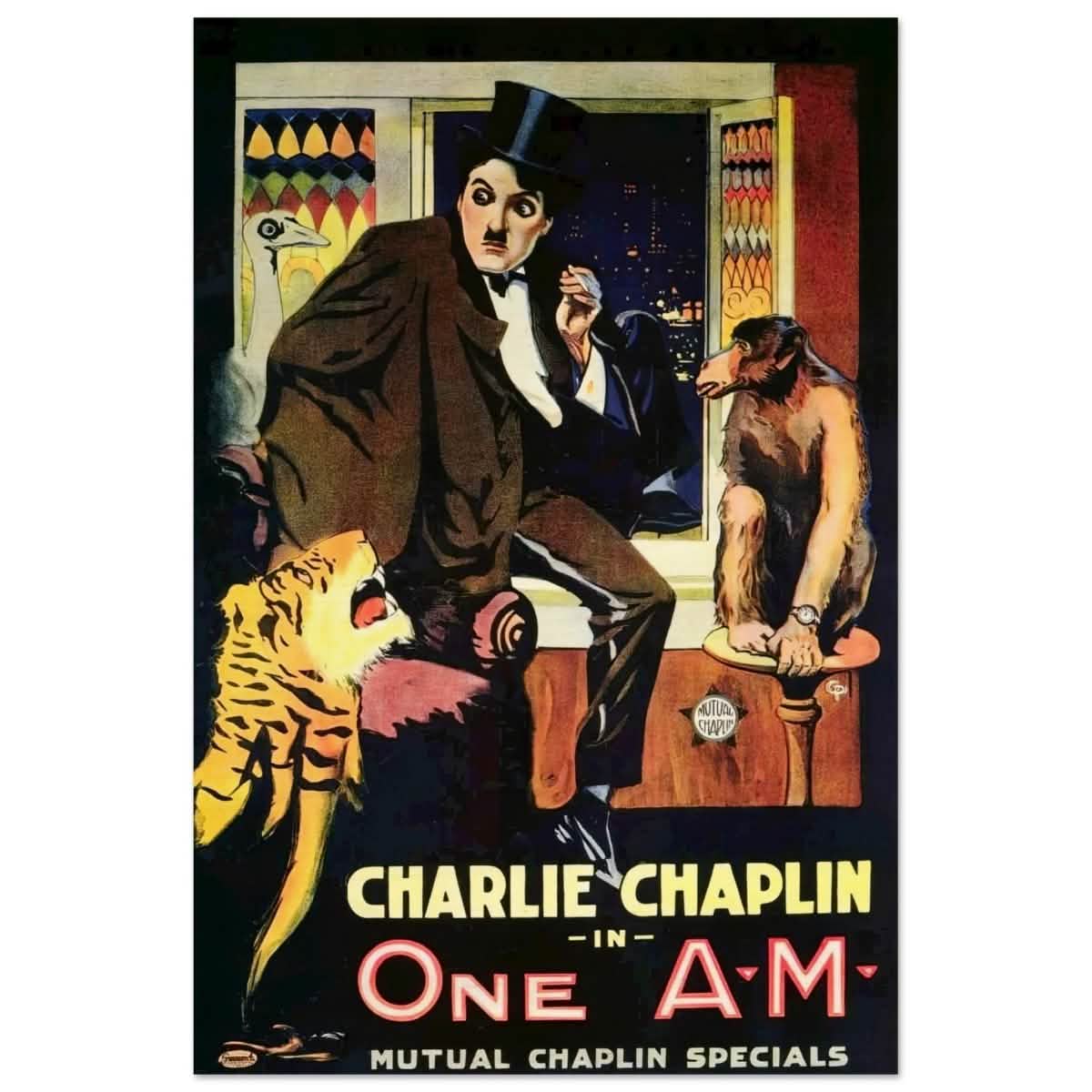 Da Vinci Pop Art Wall art print | Charlie Chaplin | One AM - Wood Prints - 60x90 cm / 24x36″ -