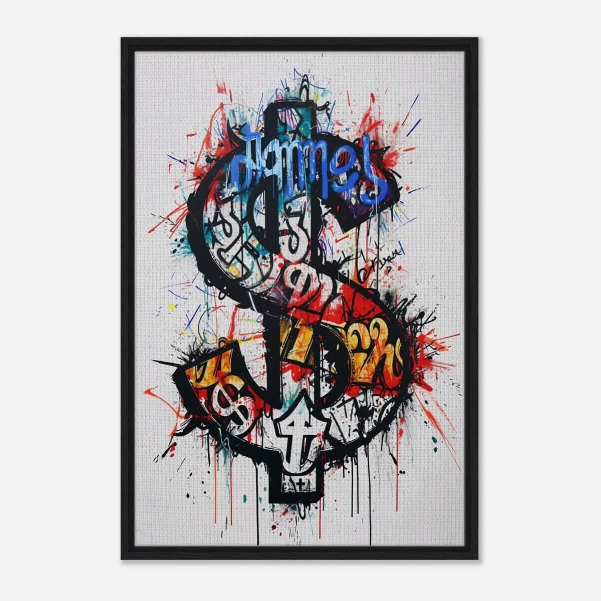 Da Vinci pop art Wall art Print | Eclectic Expressions | Dollar - Framed Canvas - 60x90 cm / 24x36″ - Black frame