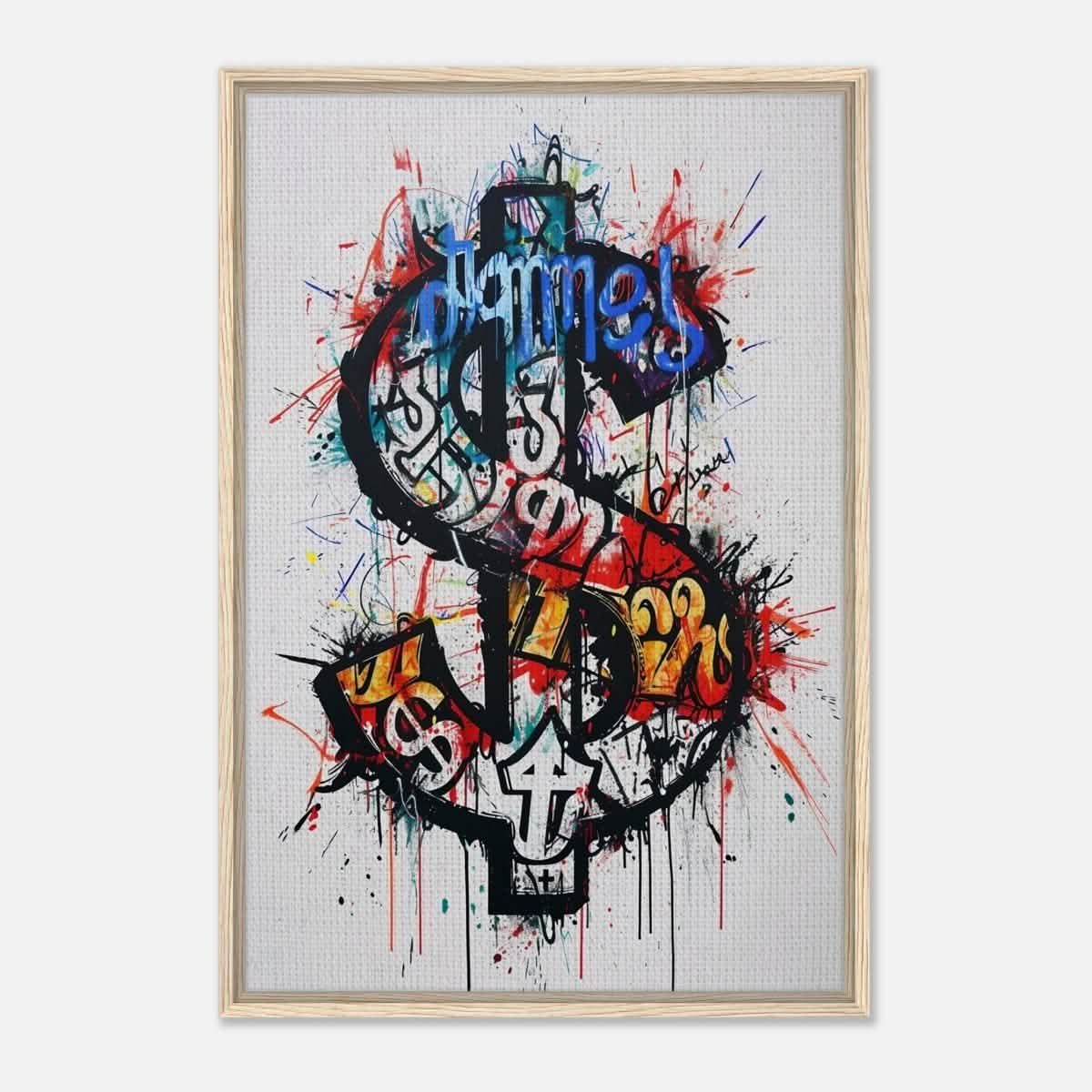 Da Vinci pop art Wall art Print | Eclectic Expressions | Dollar - Framed Canvas - 60x90 cm / 24x36″ - Wood frame