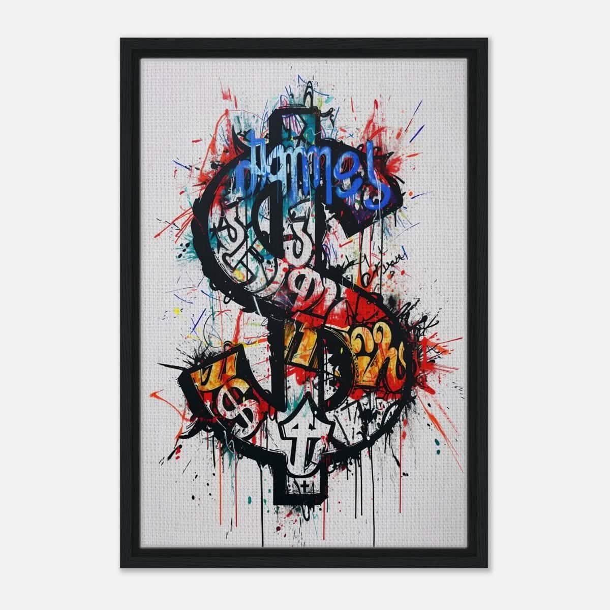 Da Vinci pop art Wall art Print | Eclectic Expressions | Dollar - Framed Canvas - 40x60 cm / 16x24″ - Black frame