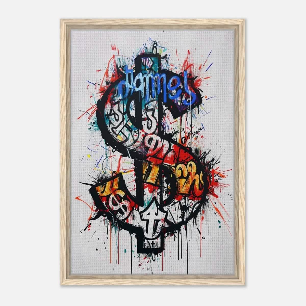 Da Vinci pop art Wall art Print | Eclectic Expressions | Dollar - Framed Canvas - 40x60 cm / 16x24″ - Wood frame