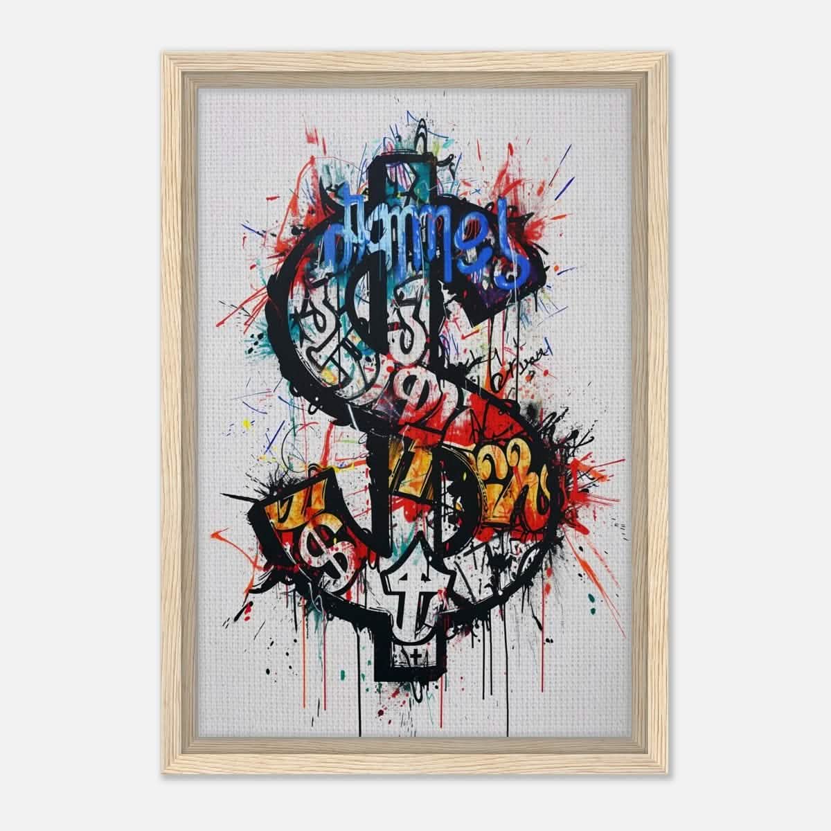Da Vinci pop art Wall art Print | Eclectic Expressions | Dollar - Framed Canvas - 30x45 cm / 12x18″ - Wood frame