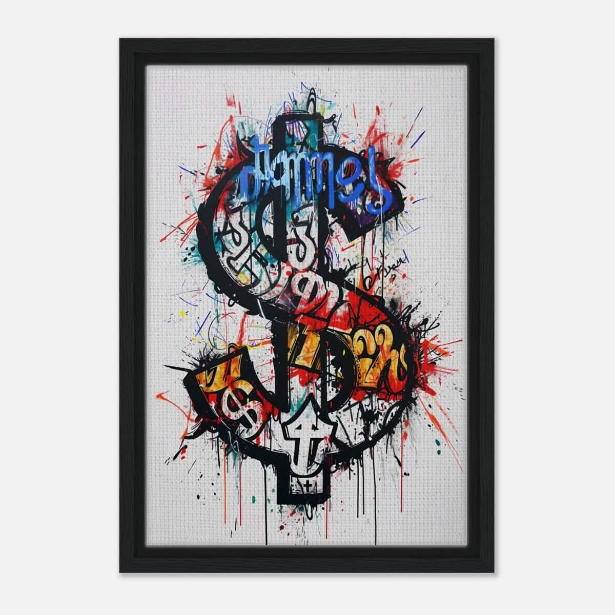 Da Vinci pop art Wall art Print | Eclectic Expressions | Dollar - Framed Canvas - 30x45 cm / 12x18″ - Black frame