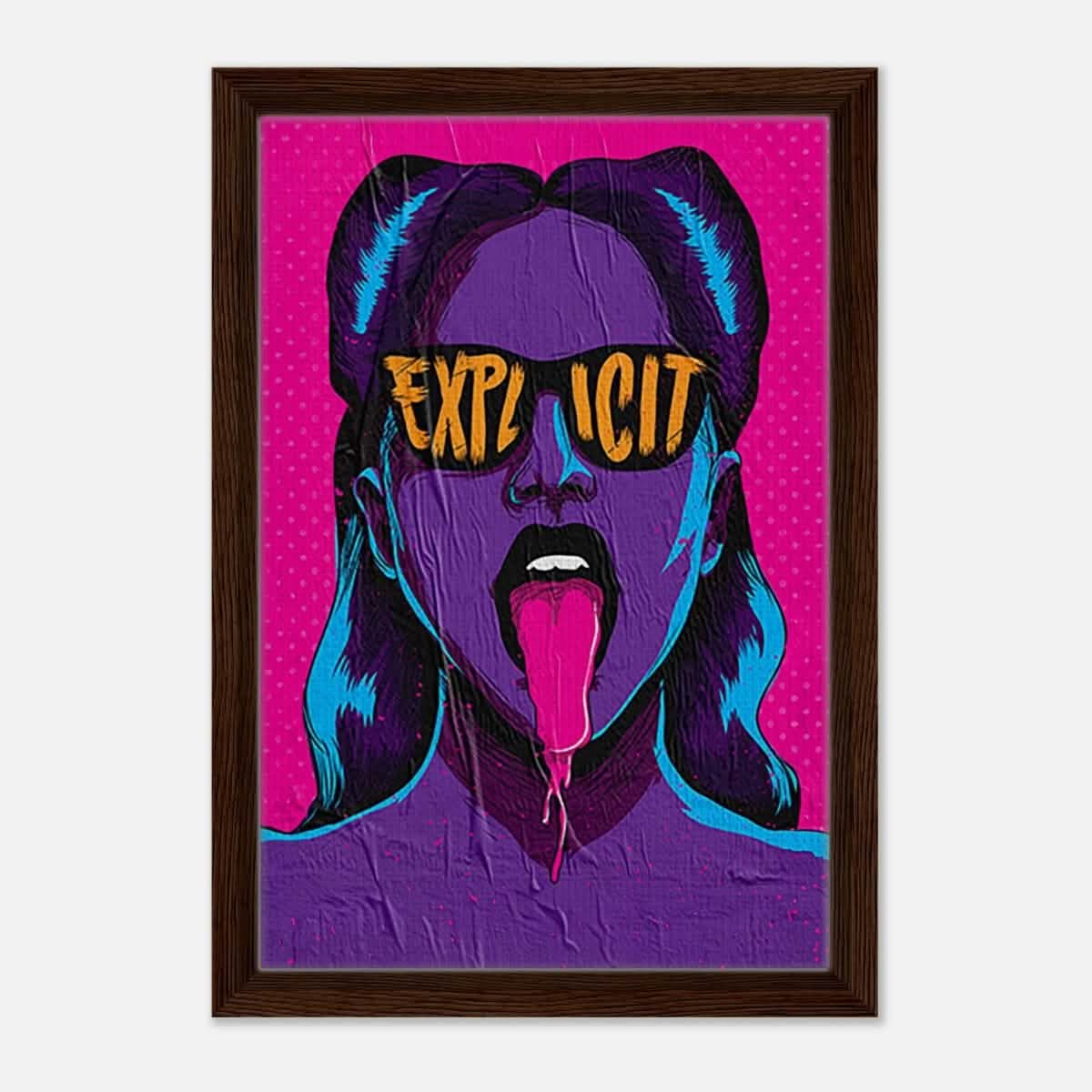 Da Vinci Pop Art Wall art print | Explicit - Framed Canvas - 30x45 cm / 12x18″ - Dark wood frame