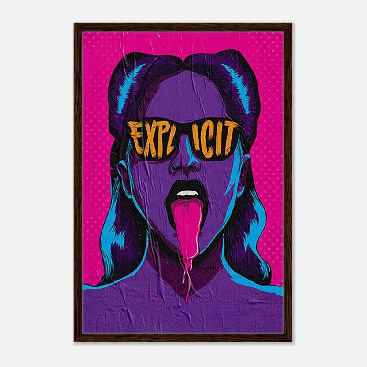 Da Vinci Pop Art Wall art print | Explicit - Framed Canvas - 60x90 cm / 24x36″ - Dark wood frame