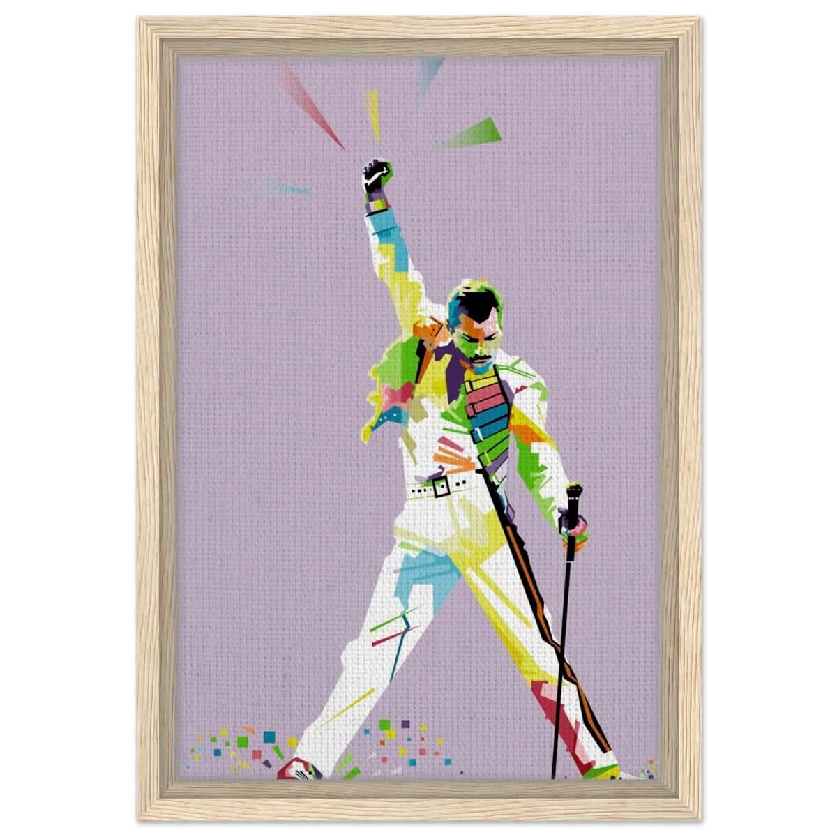 Da Vinci Pop Art Wall art print | Freddie Mercury | Queen - Framed Canvas - 30x45 cm / 12x18″ - Wood frame