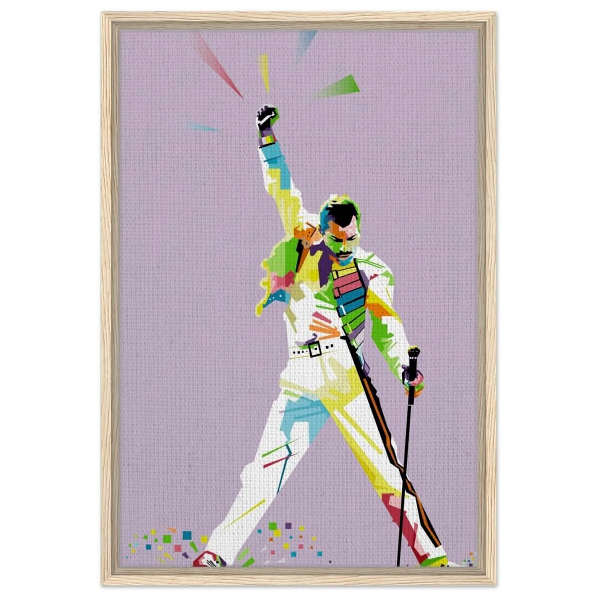 Da Vinci Pop Art Wall art print | Freddie Mercury | Queen - Framed Canvas - 50x75 cm / 20x30″ - Wood frame