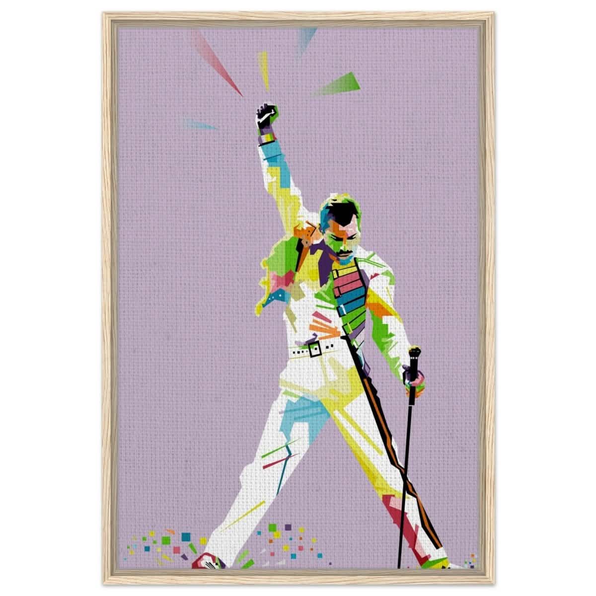 Da Vinci Pop Art Wall art print | Freddie Mercury | Queen - Framed Canvas - 60x90 cm / 24x36″ - Wood frame