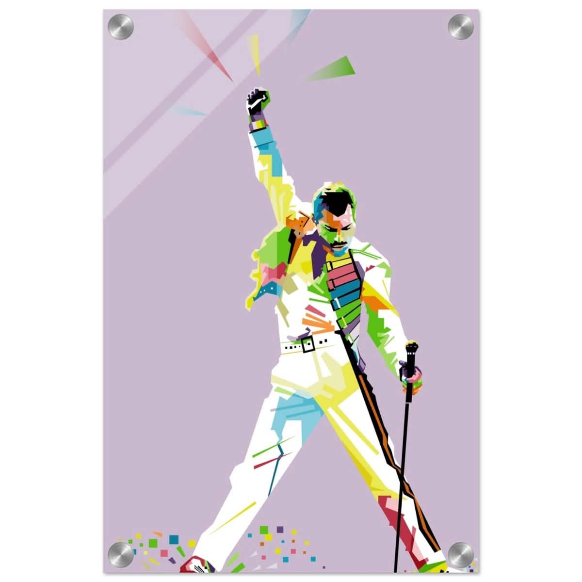 Da Vinci Pop Art Wall art print | Freddie Mercury | Queen - Acrylic Print - 30x45 cm / 12x18″ -