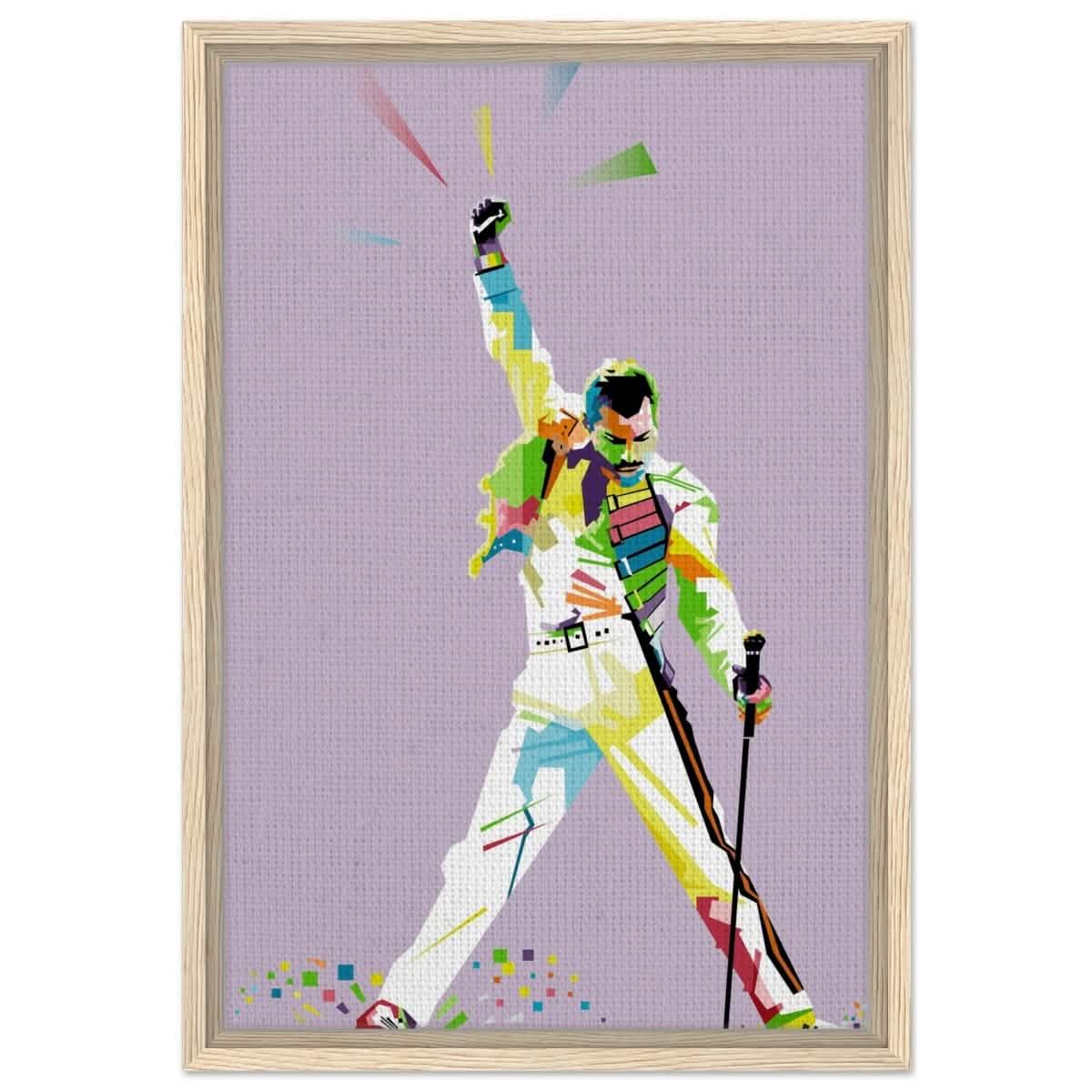 Da Vinci Pop Art Wall art print | Freddie Mercury | Queen - Framed Canvas - 40x60 cm / 16x24″ - Wood frame