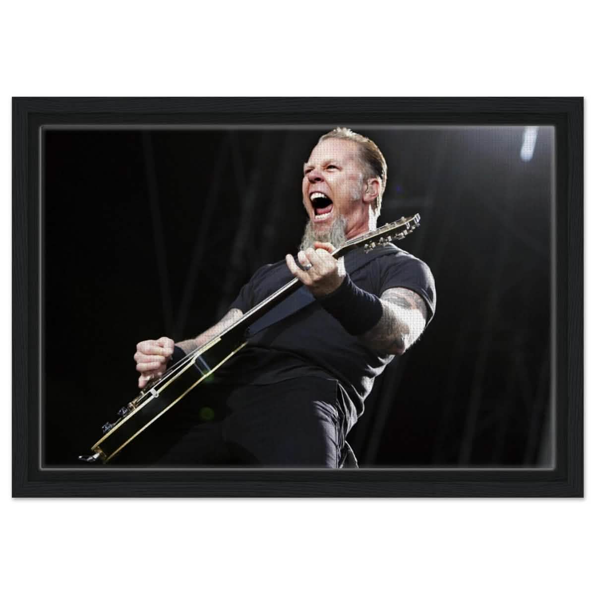 Da Vinci Pop Art Wall art print | James Hetfield | Metallica - Framed Canvas - 30x45 cm / 12x18″ - Black frame