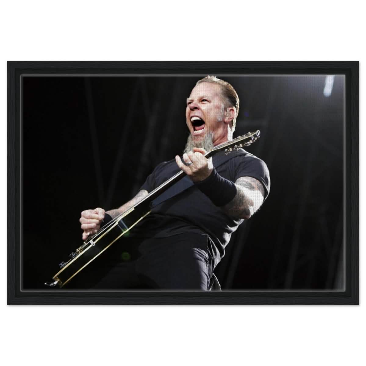 Da Vinci Pop Art Wall art print | James Hetfield | Metallica - Framed Canvas - 40x60 cm / 16x24″ - Black frame