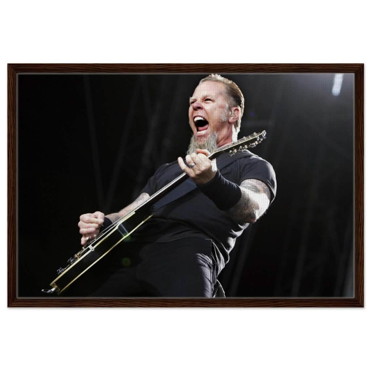 Da Vinci Pop Art Wall art print | James Hetfield | Metallica - Framed Canvas - 60x90 cm / 24x36″ - Dark wood frame