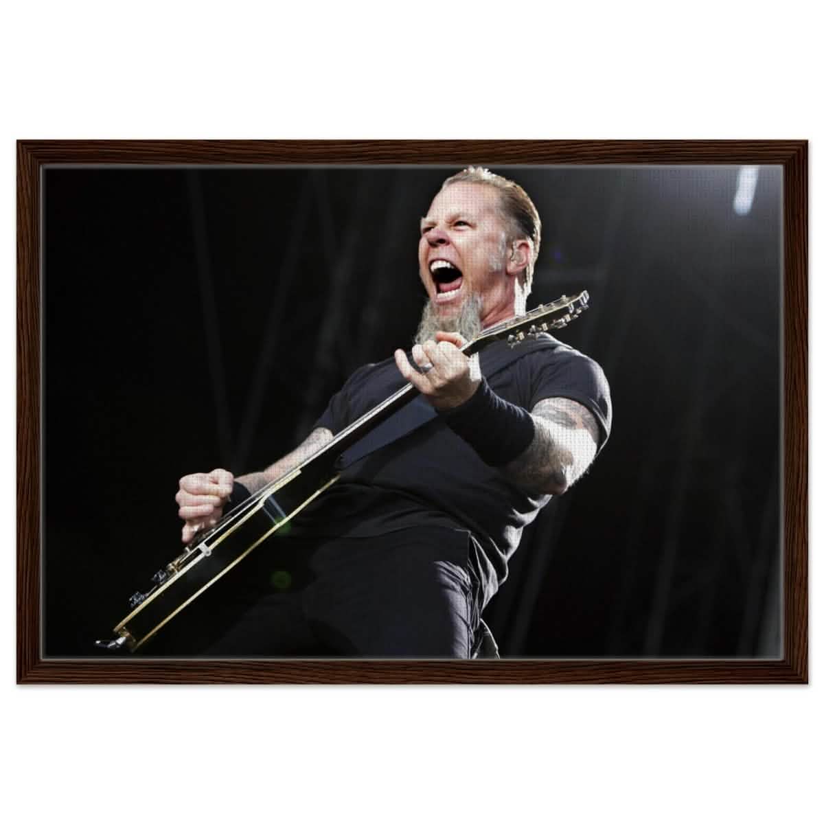 Da Vinci Pop Art Wall art print | James Hetfield | Metallica - Framed Canvas - 50x75 cm / 20x30″ - Dark wood frame