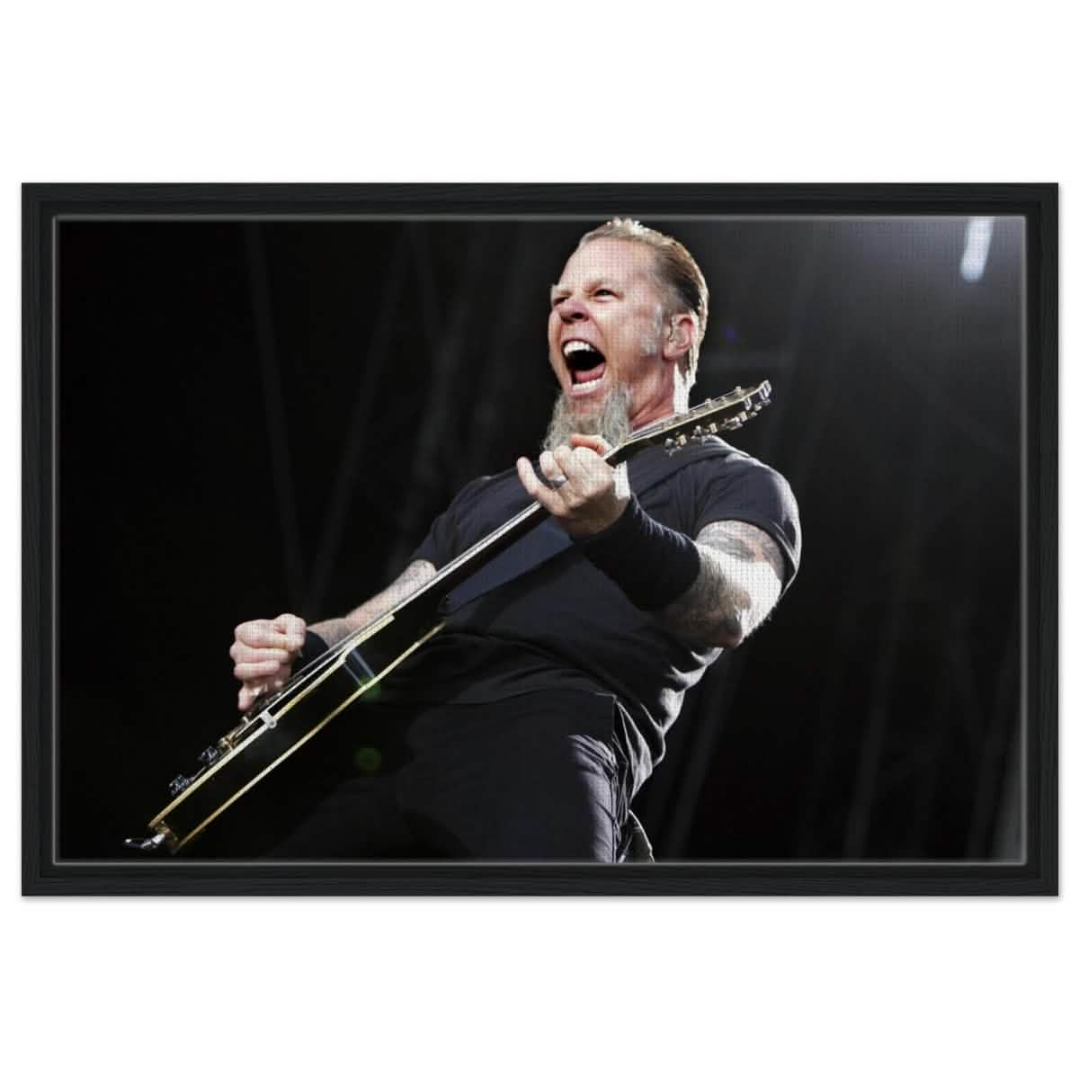 Da Vinci Pop Art Wall art print | James Hetfield | Metallica - Framed Canvas - 50x75 cm / 20x30″ - Black frame