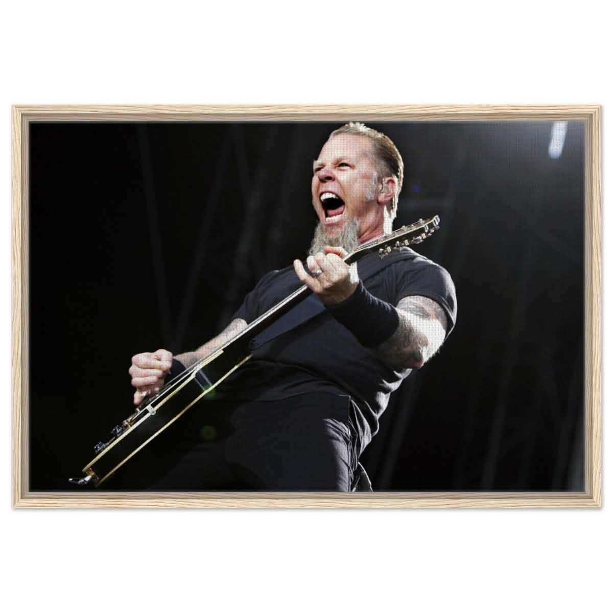 Da Vinci Pop Art Wall art print | James Hetfield | Metallica - Framed Canvas - 60x90 cm / 24x36″ - Wood frame