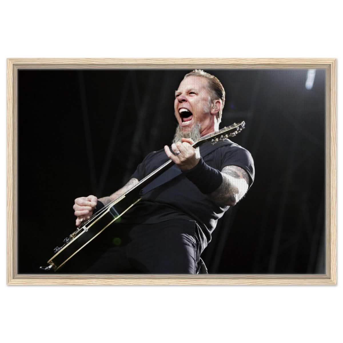 Da Vinci Pop Art Wall art print | James Hetfield | Metallica - Framed Canvas - 50x75 cm / 20x30″ - Wood frame