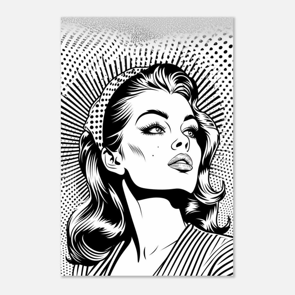 Da Vinci Pop Art Wall art print | Marilyn Monroe | Black and White Portrait - Aluminum Print - 60x90 cm / 24x36″ -