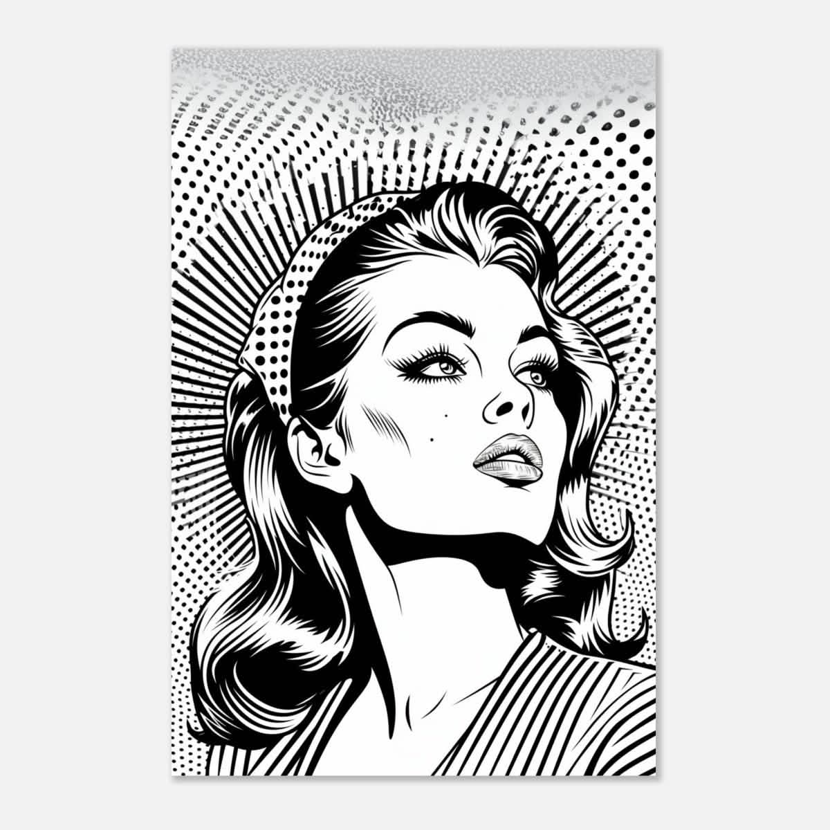 Da Vinci Pop Art Wall art print | Marilyn Monroe | Black and White Portrait - Aluminum Print - 50x75 cm / 20x30″ -