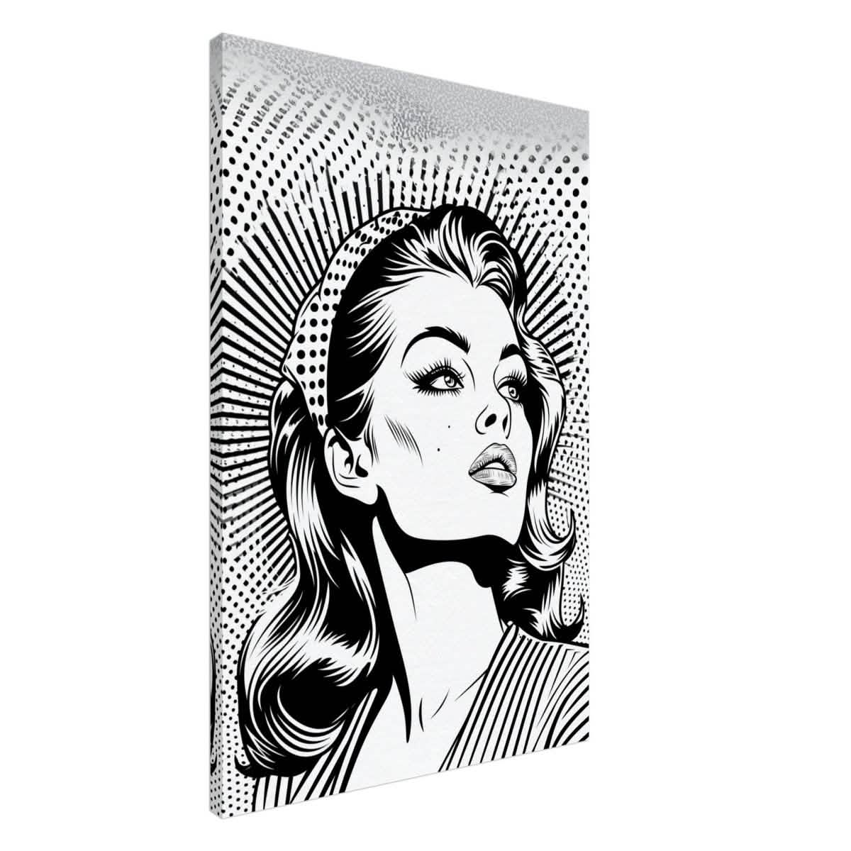 Da Vinci Pop Art Wall art print | Marilyn Monroe | Black and White Portrait - Canvas - 60x90 cm / 24x36″ -