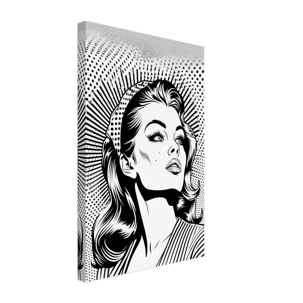 Da Vinci Pop Art Wall art print | Marilyn Monroe | Black and White Portrait - Canvas - 30x45 cm / 12x18″ -