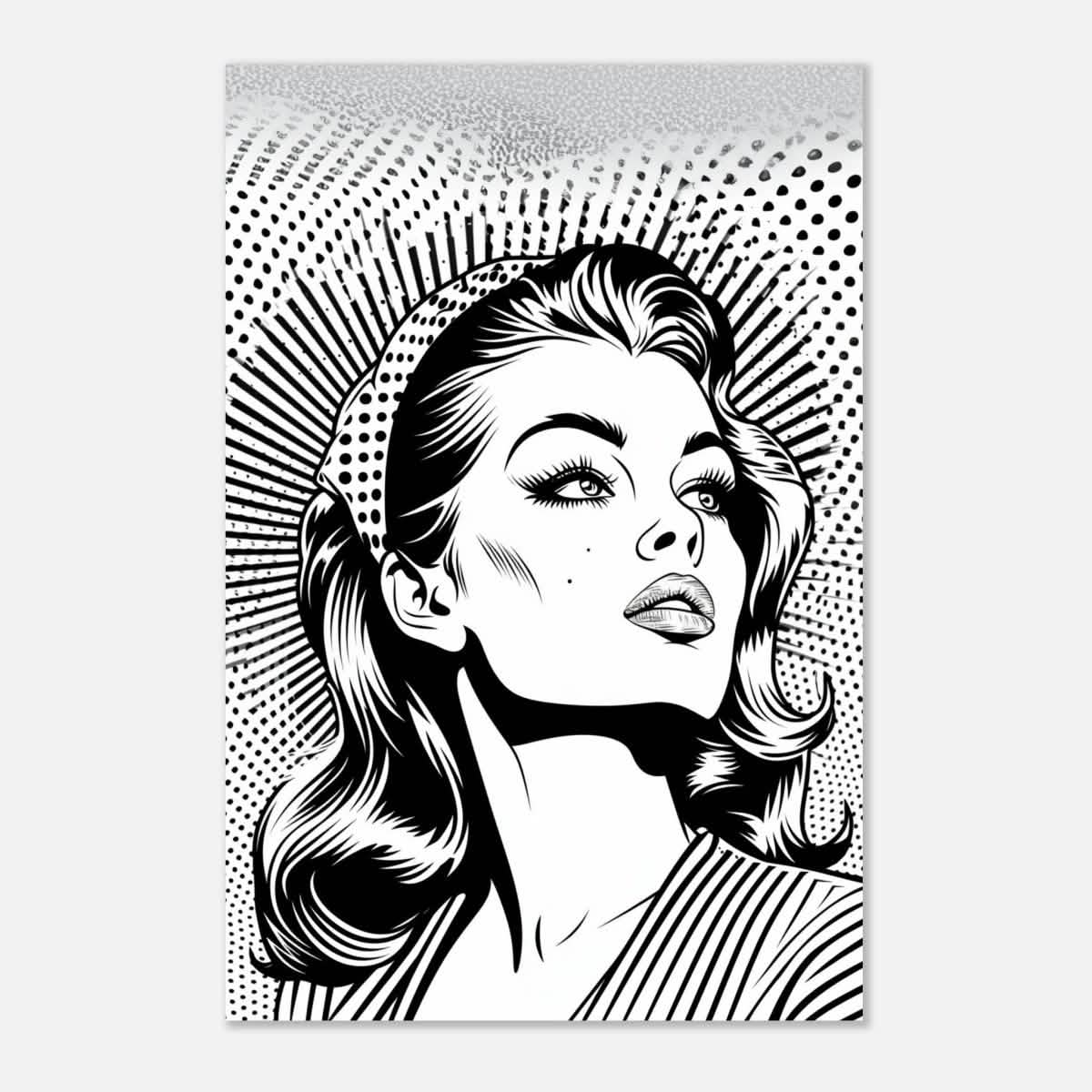 Da Vinci Pop Art Wall art print | Marilyn Monroe | Black and White Portrait - Aluminum Print - 40x60 cm / 16x24″ -