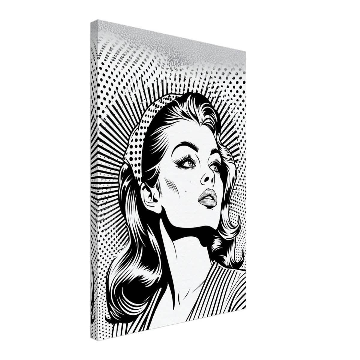 Da Vinci Pop Art Wall art print | Marilyn Monroe | Black and White Portrait - Canvas - 40x60 cm / 16x24″ -