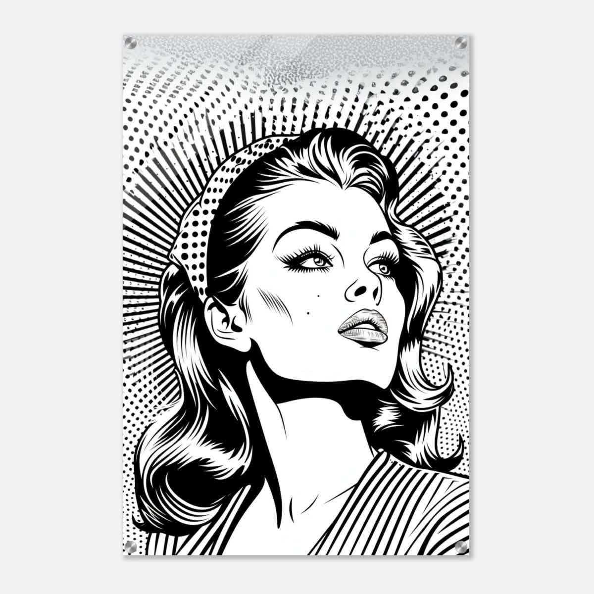 Da Vinci Pop Art Wall art print | Marilyn Monroe | Black and White Portrait - Acrylic Print - 60x90 cm / 24x36″ -