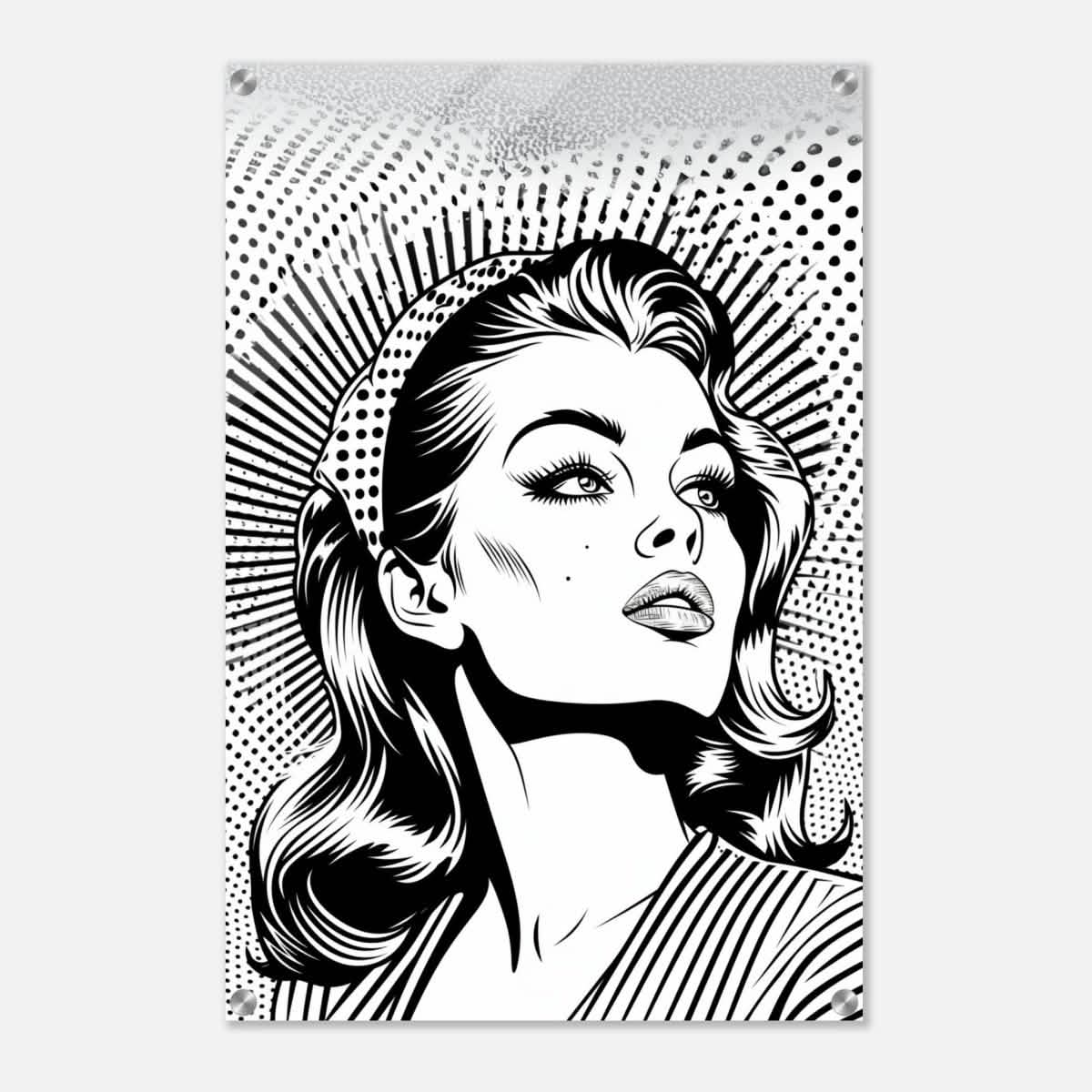 Da Vinci Pop Art Wall art print | Marilyn Monroe | Black and White Portrait - Acrylic Print - 50x75 cm / 20x30″ -