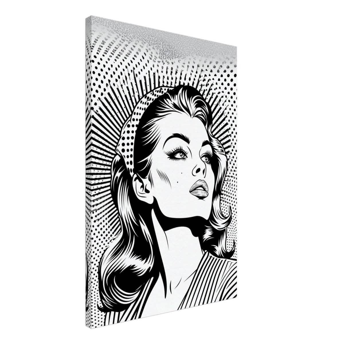 Da Vinci Pop Art Wall art print | Marilyn Monroe | Black and White Portrait - Canvas - 50x75 cm / 20x30″ -