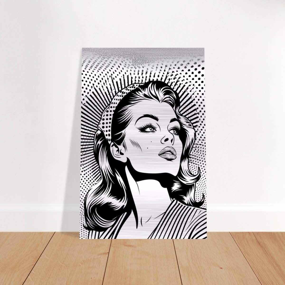 Da Vinci Pop Art Wall art print | Marilyn Monroe | Black and White Portrait - Brushed Aluminum Print - 60x90 cm / 24x36″ -