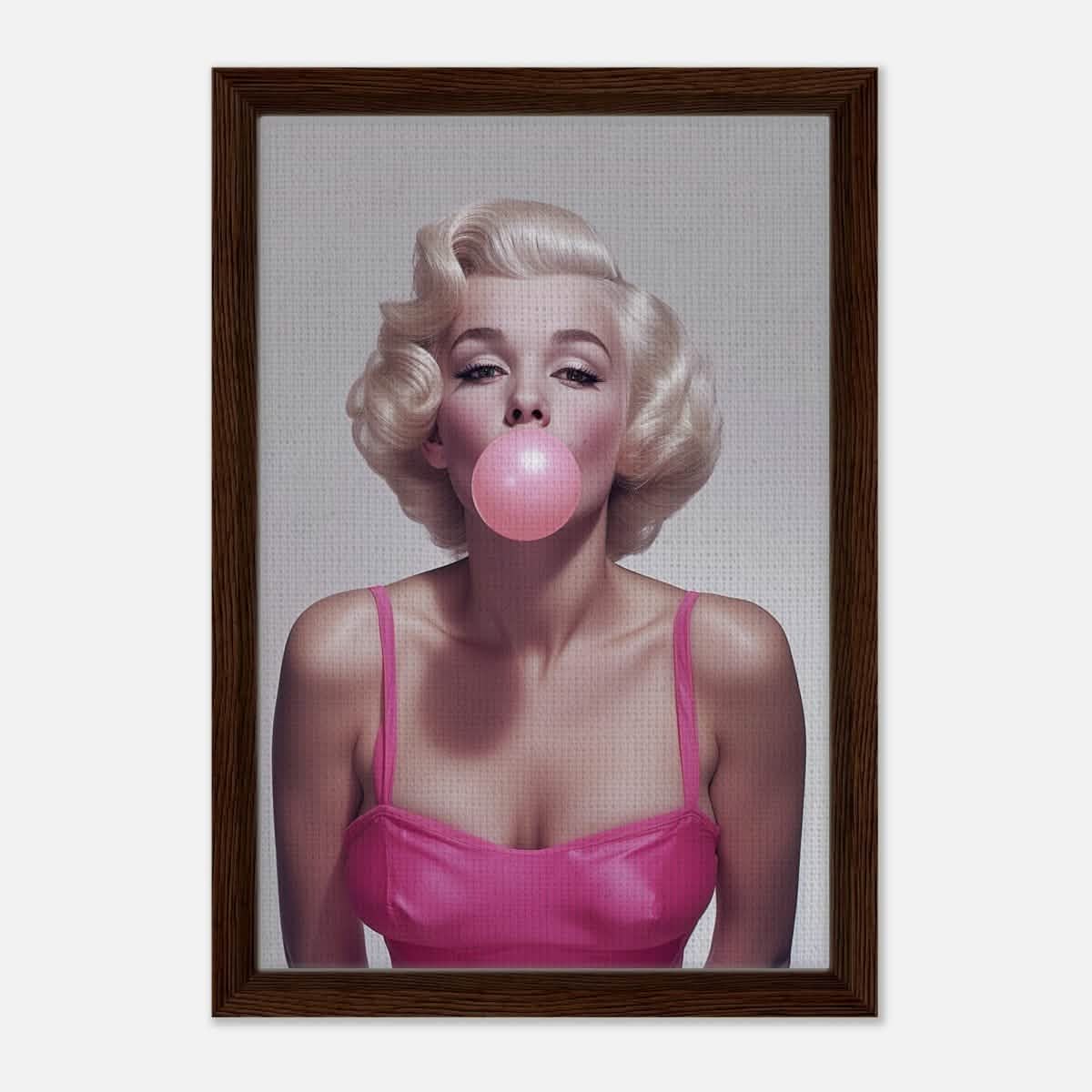 Da Vinci Pop Art Wall art print | Marilyn Monroe - Framed Canvas - 30x45 cm / 12x18″ - Dark wood frame