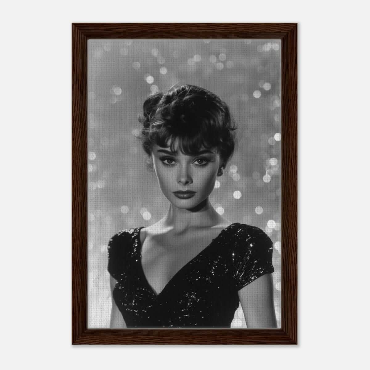 Da Vinci Pop Art Wall art print | Marilyn Monroe - Framed Canvas - 30x45 cm / 12x18″ - Dark wood frame