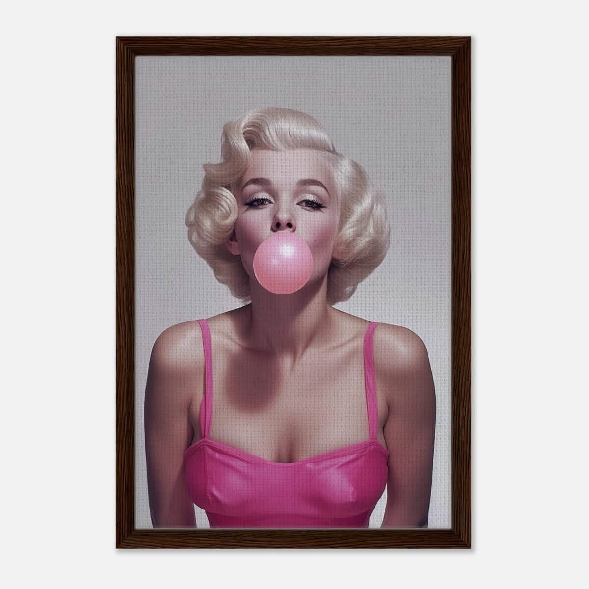 Da Vinci Pop Art Wall art print | Marilyn Monroe - Framed Canvas - 40x60 cm / 16x24″ - Dark wood frame