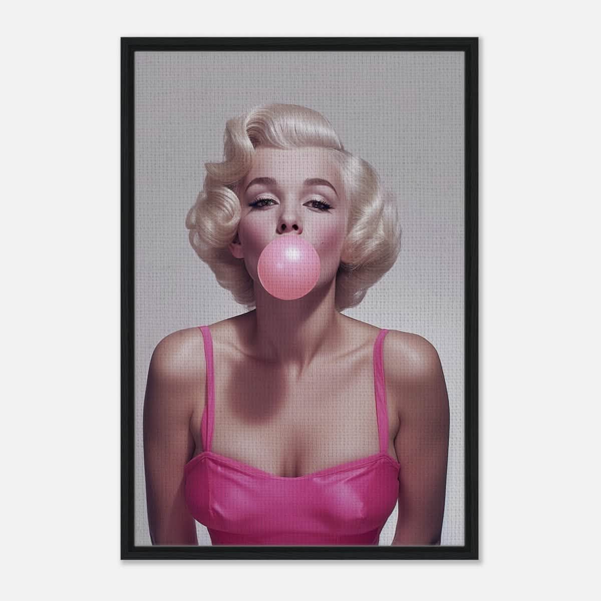 Da Vinci Pop Art Wall art print | Marilyn Monroe - Framed Canvas - 60x90 cm / 24x36″ - Black frame