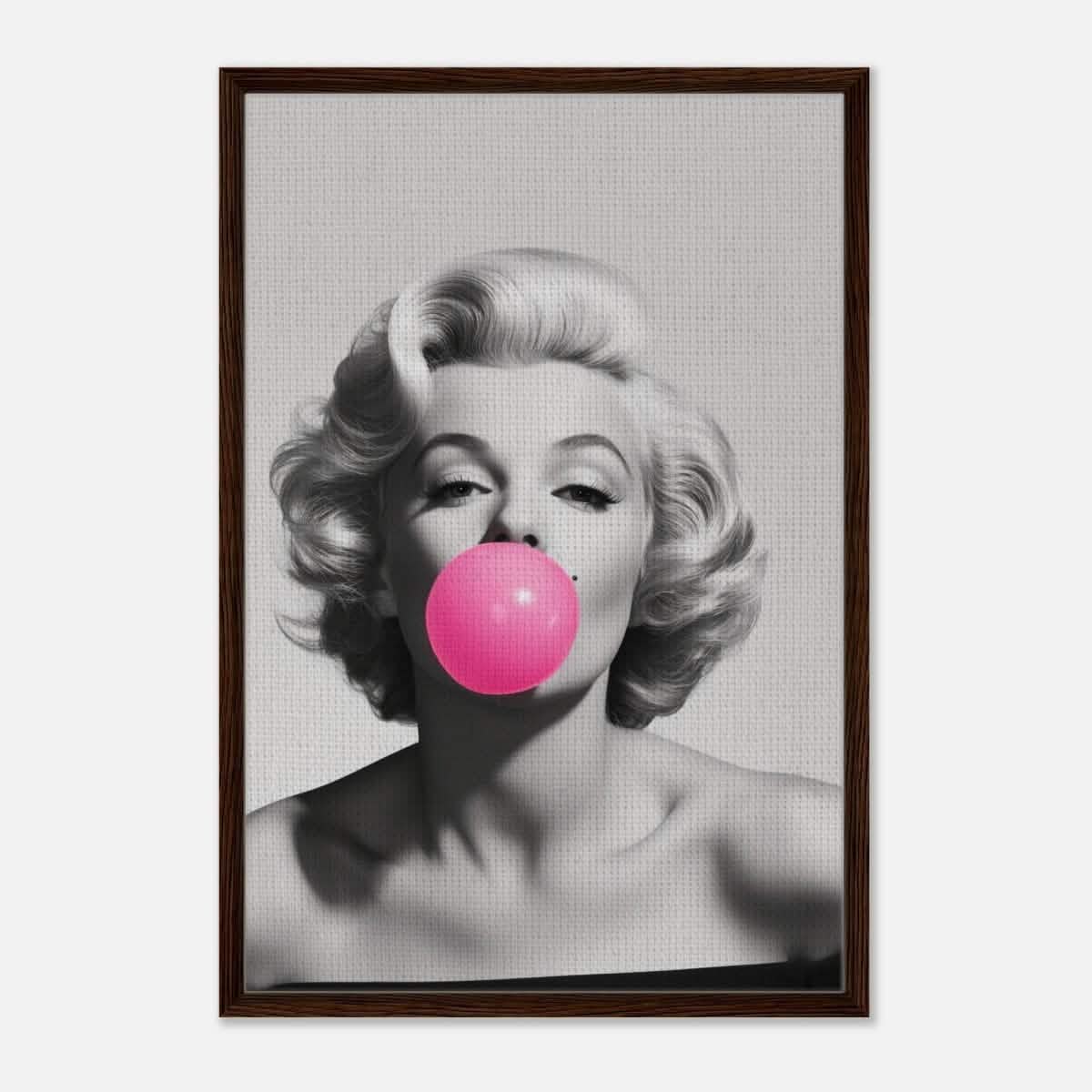 Da Vinci Pop Art Wall art print | Marilyn Monroe - Framed Canvas - 60x90 cm / 24x36″ - Dark wood frame