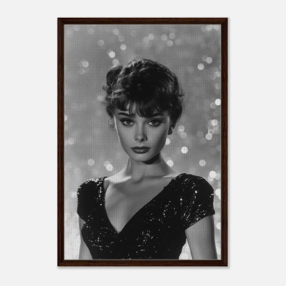 Da Vinci Pop Art Wall art print | Marilyn Monroe - Framed Canvas - 60x90 cm / 24x36″ - Dark wood frame