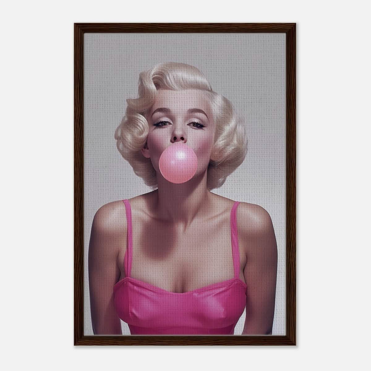 Da Vinci Pop Art Wall art print | Marilyn Monroe - Framed Canvas - 50x75 cm / 20x30″ - Dark wood frame